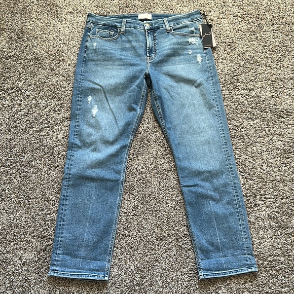 NWT Jen7 by 7 For All Mankind Slim Boyfriend Jeans 12 Robin Destroyed - Picture 7 of 9